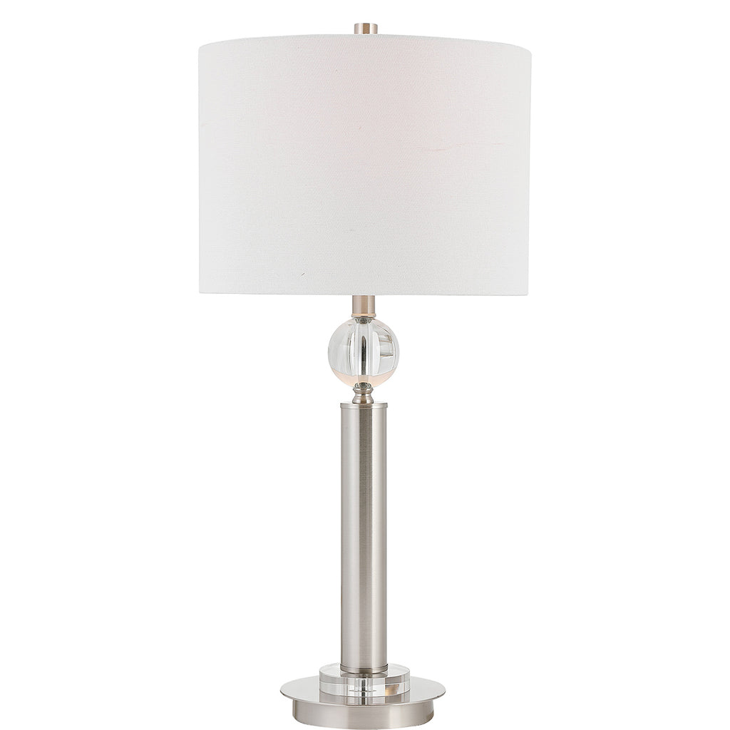 Home Decor Brushed Nickel With Crystal Accents Table Lamp