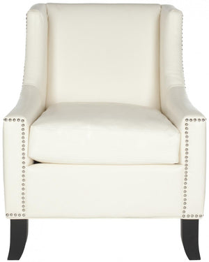 Safavieh Daniel Club Chair - Silver Nail Heads - Off White