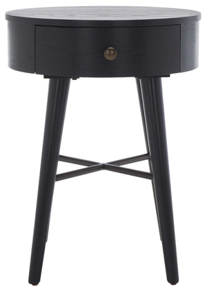 Safavieh Scully 1 Drawer Nightstand - Black / Gold Knobs & Cross Bar