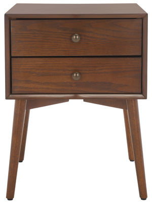 Safavieh Scully 2 Drawer Nightstand - Oak / Gold