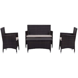 Safavieh Figueroa 4 Pc Outdoor Set - Brown/Sand