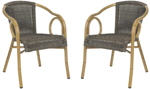 Safavieh Dagny Arm Chair - Chocolate/Light Brown (Set of 2)