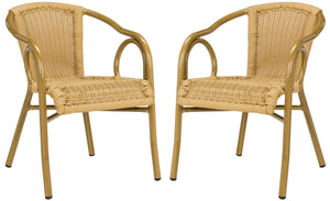 Safavieh Dagny  Arm Chair - Natural/Light Brown (Set of 2)