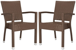 Safavieh Kelda Stacking Arm Chair - Brown (Set of 2)