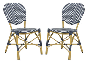 Safavieh Lisbeth French Bistro  Side Chair - Navy/White (Set of 2)