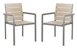 Safavieh Beldan Stackable Chair - Distressed Taupe (Set of 2)