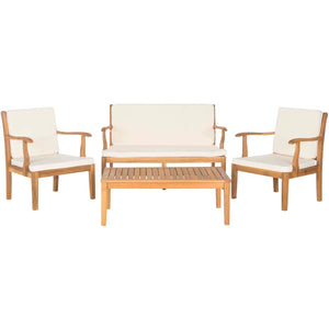 Safavieh Montclair 4Pc Outdoor Living Set - Natural/Beige