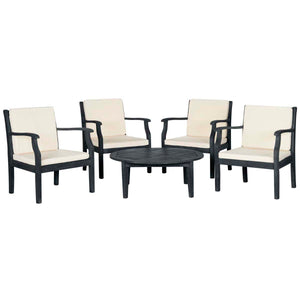 Safavieh Anaheim 5 Pc Coffee Set - Dark Slate Grey/Beige