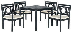 Safavieh Montclair 5 Pc Dining Set - Dark Slate Grey/Beige