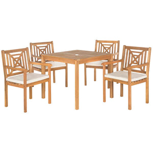 Safavieh Del Mar 5 Pc Dining Set - Natural/Beige