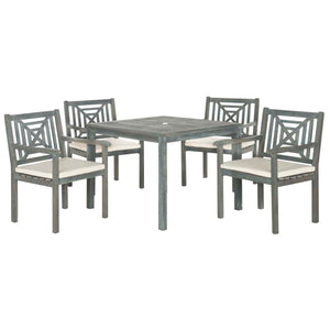 Safavieh Del Mar 5 Pc Dining Set - Ash Grey/Beige
