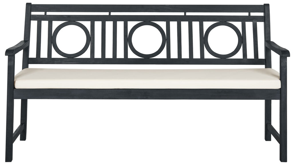 Safavieh Montclair 3 Seat Bench - Dark Slate Grey/Beige