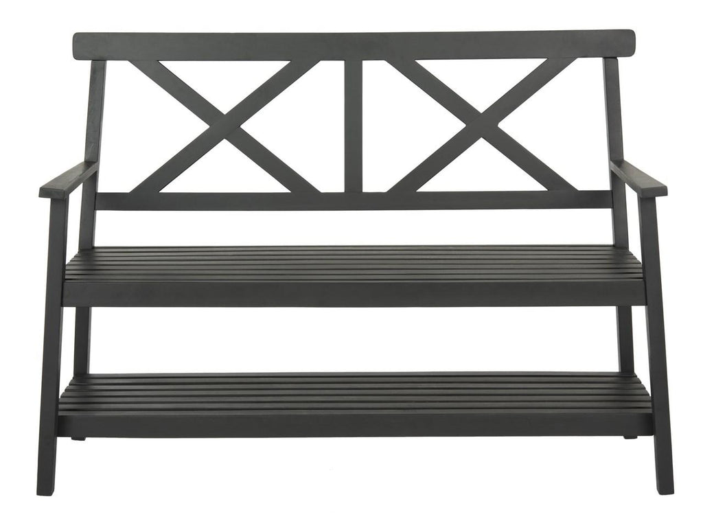 Safavieh Mayer 49.21-Inch W Outdoor Bench - Black