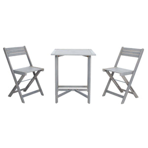 Safavieh Gallo Balcony Bistro Set - Ash Grey