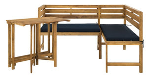 Safavieh Wilton Balcony Corner Lounge Set - Natural/Navy