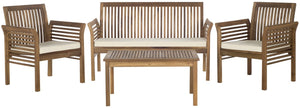 Safavieh Carson 4 Pc Outdoor Set - Natural/Beige