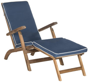 Safavieh Palmdale Lounge Chair - Natural/Navy