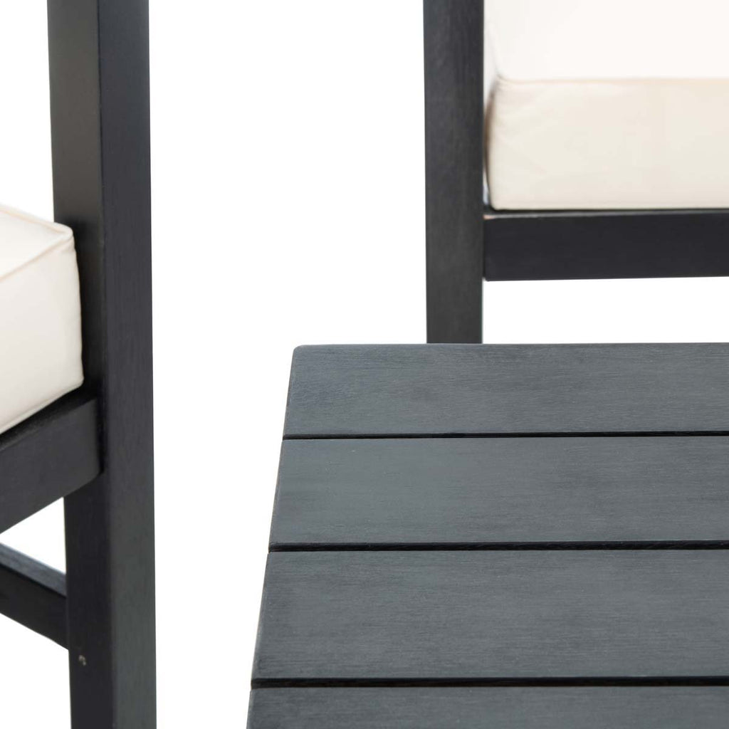 Safavieh Montez 4 Pc Outdoor Set With Accent Pillows - Black/Beige/Black;White