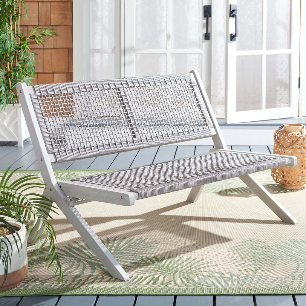 Safavieh Kobina Outdoor Bench - Grey/Grey Rope