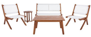 Safavieh Kobina 5 Piece Outdoor Living Set - Natural / White