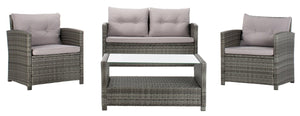 Safavieh Vellor 4Pc Living Set - Grey/Grey