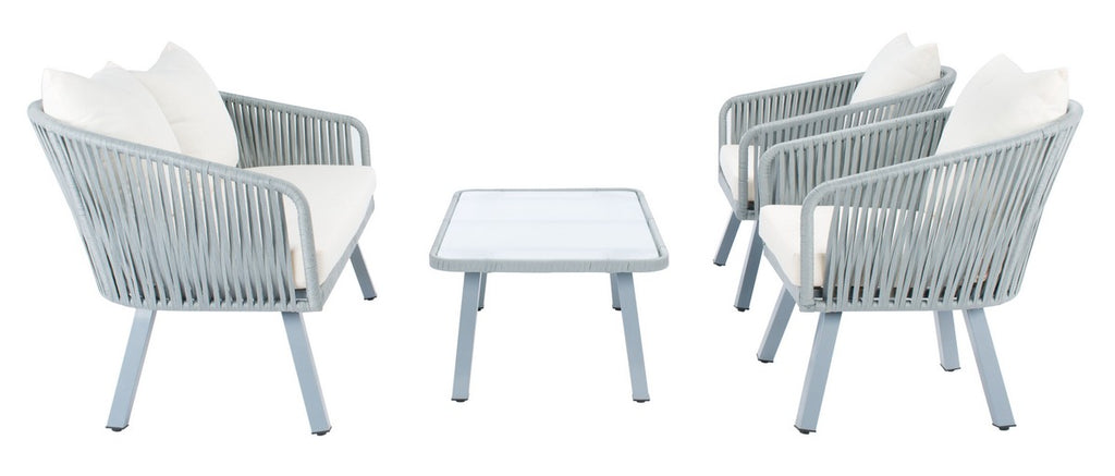 Safavieh Jorda 4Pc Rope Living Set - Grey/Beige