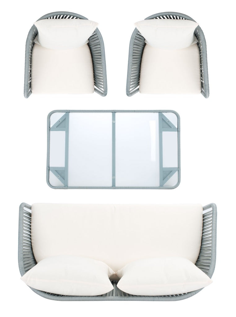 Safavieh Jorda 4Pc Rope Living Set - Grey/Beige