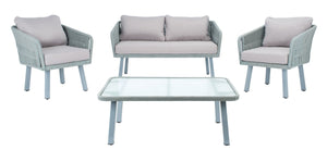 Safavieh Kerson 4Pc Rope Living Set - Grey/Grey