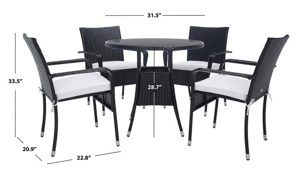 Safavieh Laina Bistro Set - Black / White