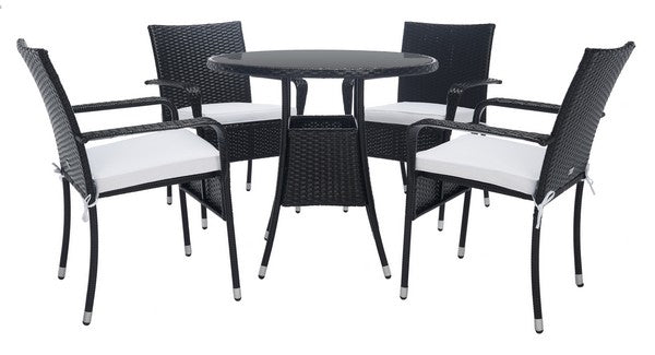 Safavieh Laina Bistro Set - Black / White