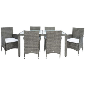 Safavieh Jolin 7 Pc Dining Set - Grey Brown