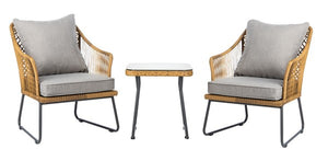 Safavieh Jensen 3Pc Lounge Set - Natural/Grey