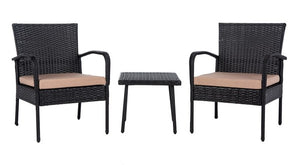 Safavieh Moore 3 Pc Lounge Set - Black/Beige