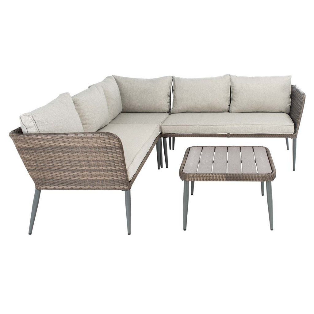 Safavieh Serson 4 Pc Sofa Set - Brown / Grey