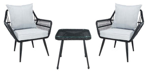 Safavieh Londyn 3Pc Lounge Set - Black / Grey