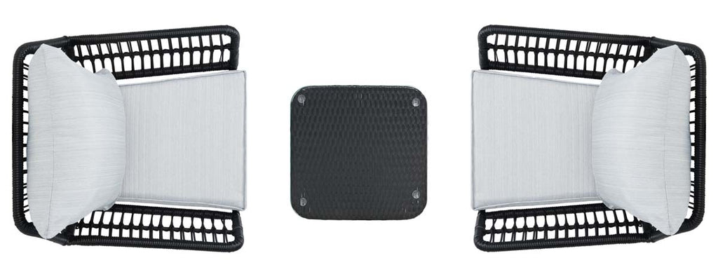 Safavieh Londyn 3Pc Lounge Set - Black / Grey