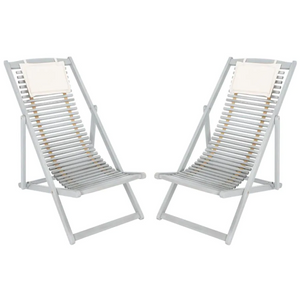 Safavieh Rendi Relax Chair With Pillow - Grey/Beige (Set of 2)