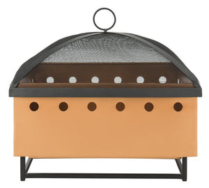 Safavieh Wyatt Square Fire Pit - Copper/Black