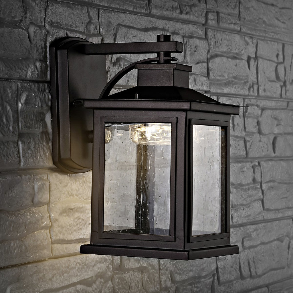 Safavieh Gorgen Outdoor Wall Lantern-Oil Rubbed Bronze (Black)