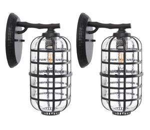 Safavieh Rigel Outdoor Wall Sconce - Black (Set of 2)