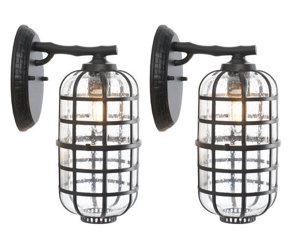 Safavieh Rigel Outdoor Wall Sconce - Black (Set of 2)