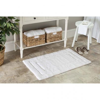 Safavieh Luxe Stripe Bathmat  - White
