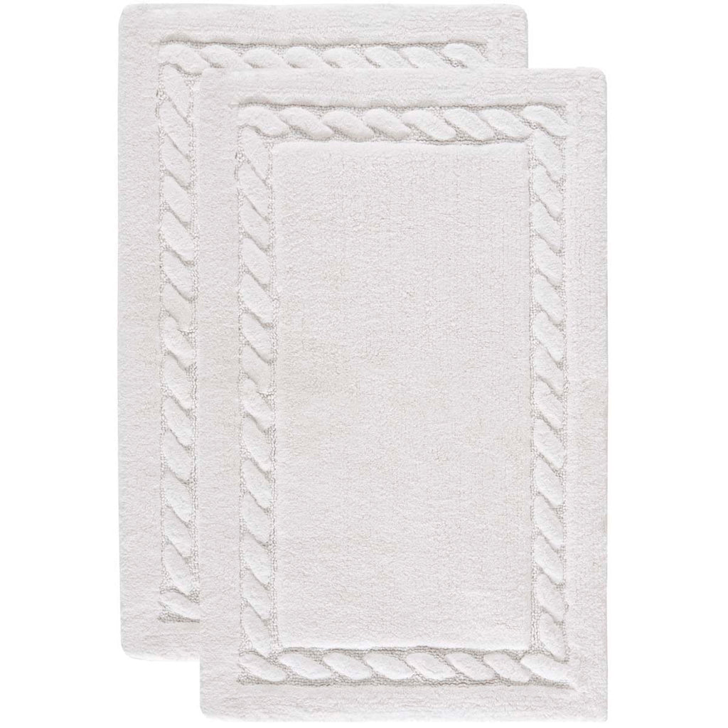 Safavieh Cable Plush Bathmat  - White (Set of 2)