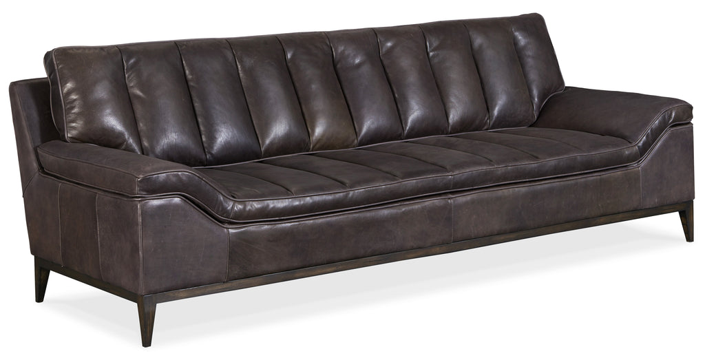 Kandor Leather Stationary Sofa | Hooker Furniture - SS604-03-097