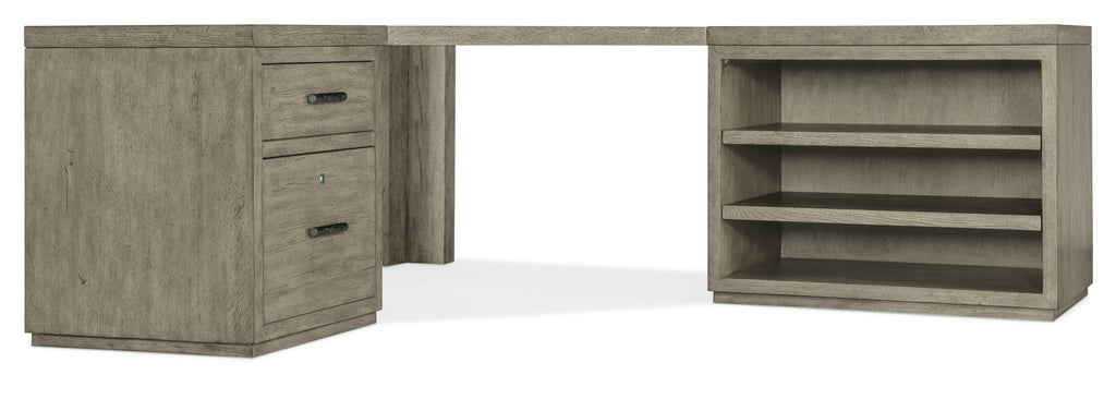 Linville Falls Corner Desk with File and Open Desk Cabinet | Hooker Furniture - 6150-10933-85