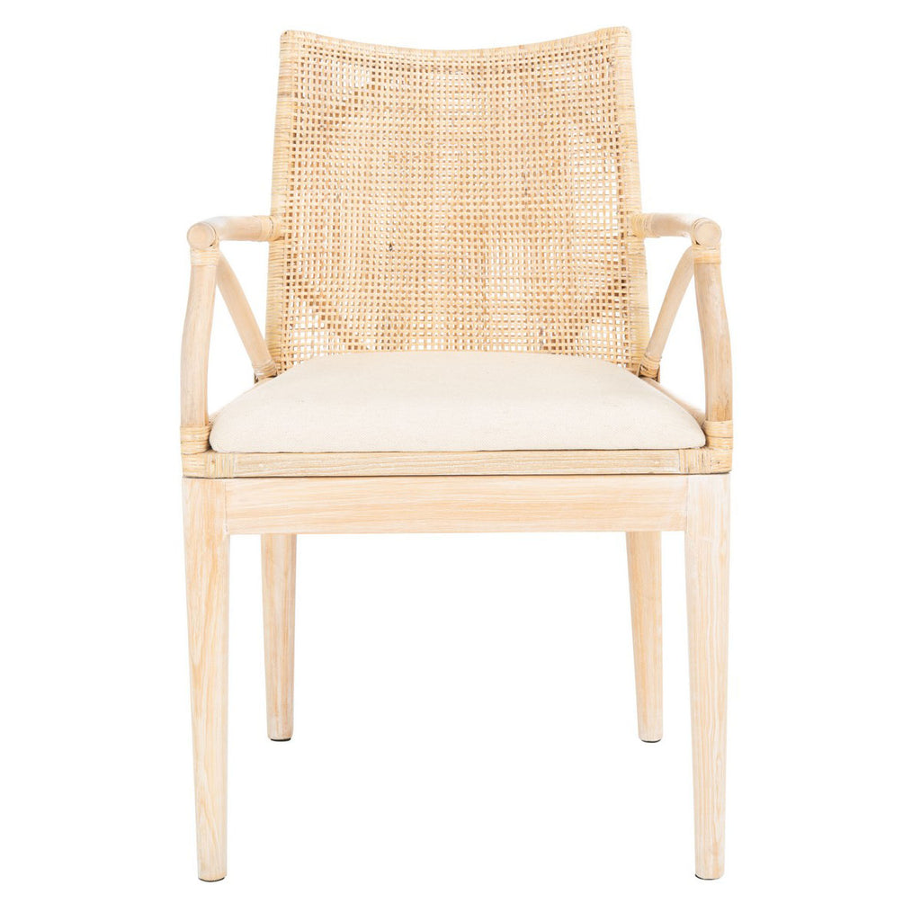 Safavieh Gianni Arm Chair - Natural White Wash