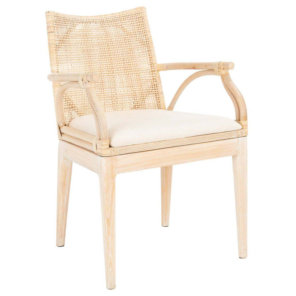 Safavieh Gianni Arm Chair - Natural White Wash