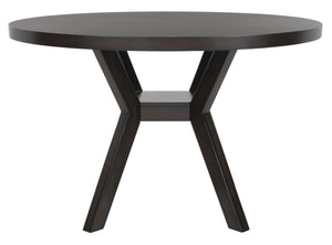 Safavieh Couture Luis Round Wood Dining Table - Dark Brown