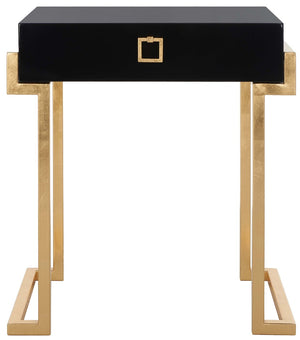 Safavieh Couture Abele Lacquer Side Table - Black Lacquer