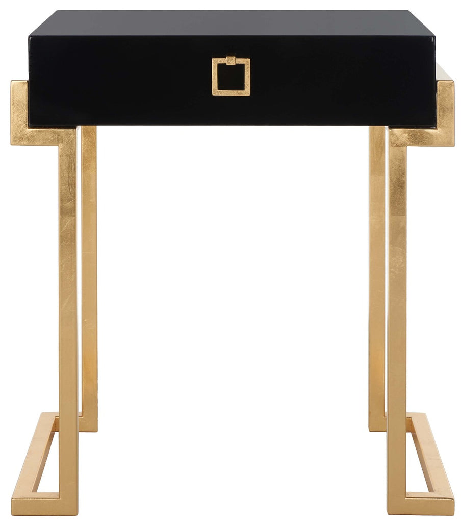 Safavieh Couture Abele Lacquer Side Table Black Lacquer